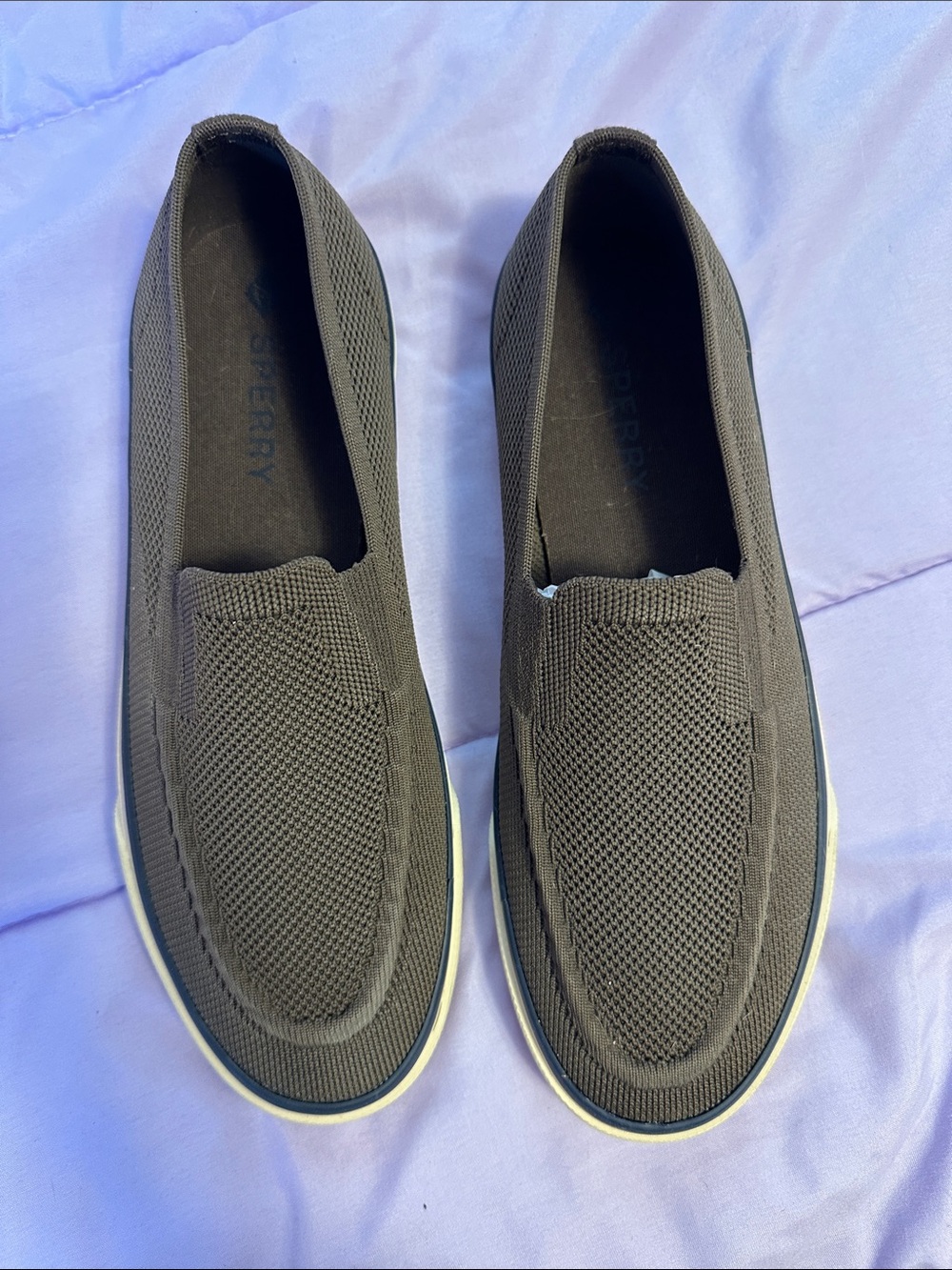 Sperry Brown Knit Slip-On Loafers